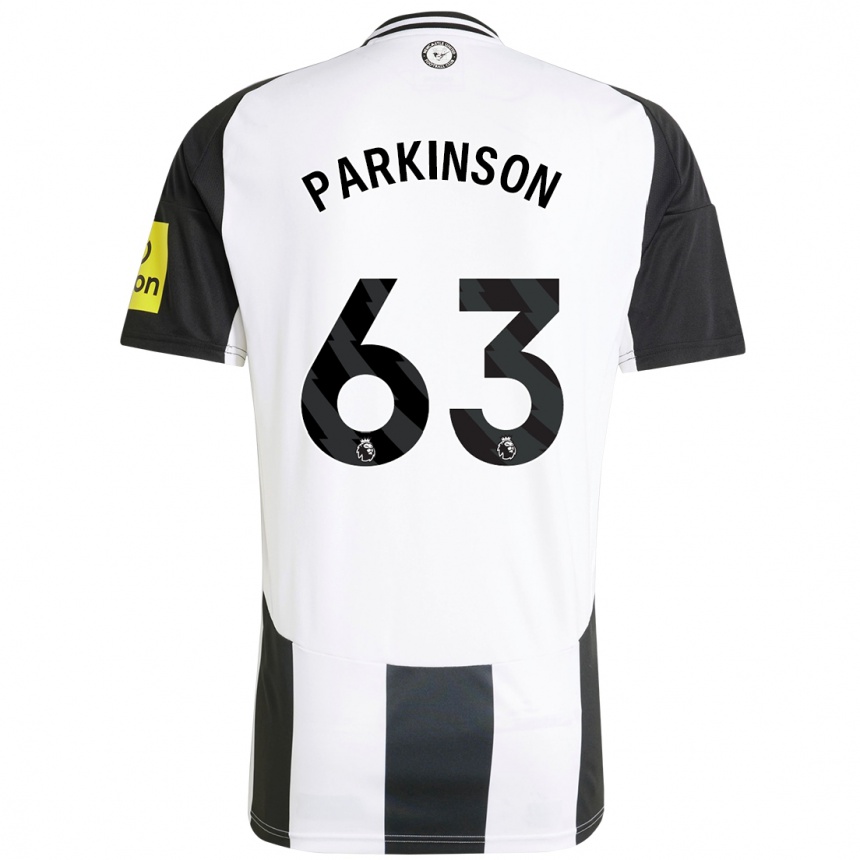 Niño Fútbol Camiseta Ben Parkinson #63 Blanco Negro 1ª Equipación 2024/25 Argentina