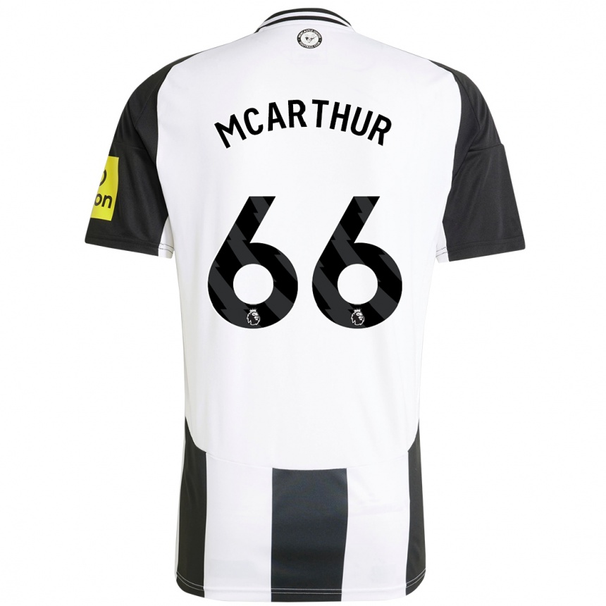 Niño Fútbol Camiseta Charlie Mcarthur #66 Blanco Negro 1ª Equipación 2024/25 Argentina