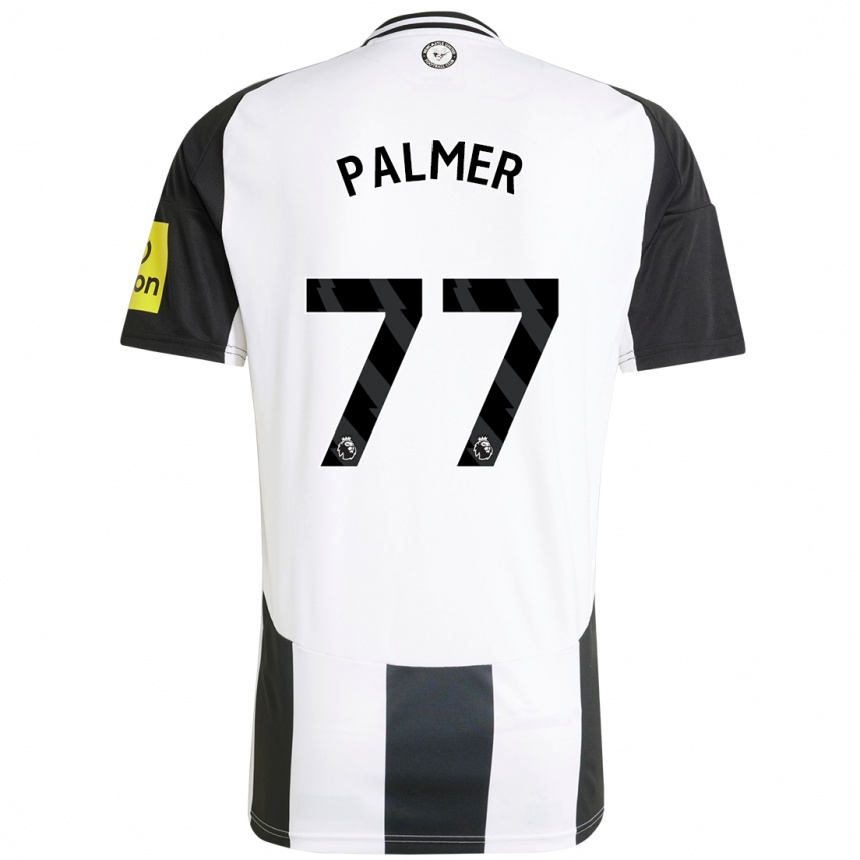 Niño Fútbol Camiseta Darren Palmer #77 Blanco Negro 1ª Equipación 2024/25 Argentina