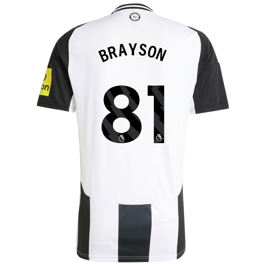 Niño Fútbol Camiseta Joe Brayson #81 Blanco Negro 1ª Equipación 2024/25 Argentina