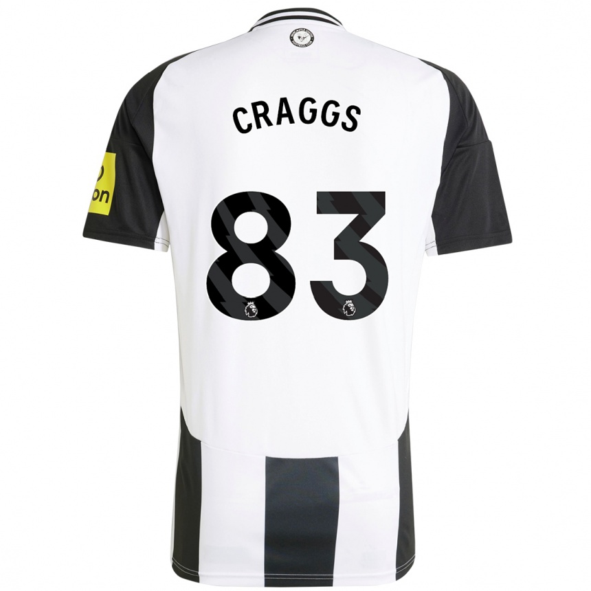 Niño Fútbol Camiseta Luke Craggs #83 Blanco Negro 1ª Equipación 2024/25 Argentina