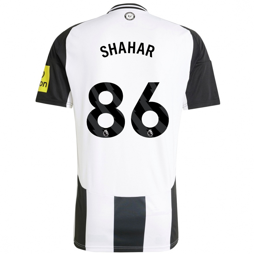 Niño Fútbol Camiseta Leo Shahar #86 Blanco Negro 1ª Equipación 2024/25 Argentina