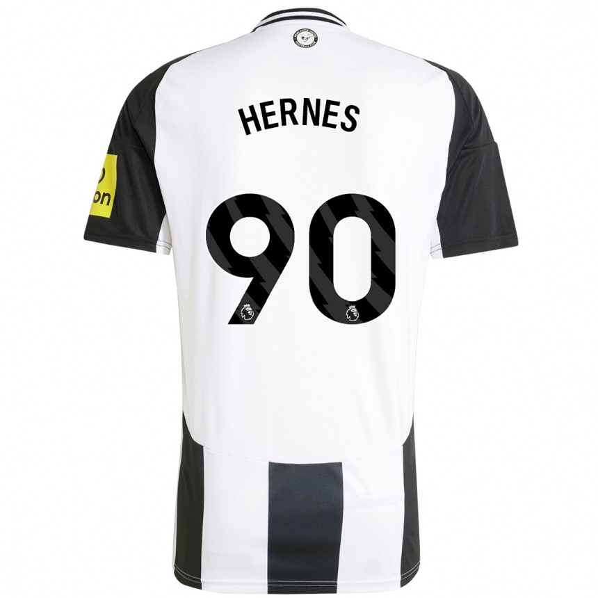 Niño Fútbol Camiseta Travis Hernes #90 Blanco Negro 1ª Equipación 2024/25 Argentina