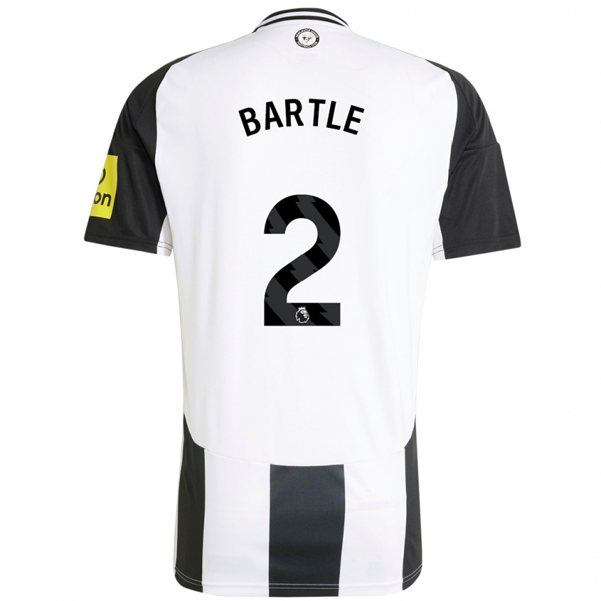 Niño Fútbol Camiseta Jodie Bartle #2 Blanco Negro 1ª Equipación 2024/25 Argentina