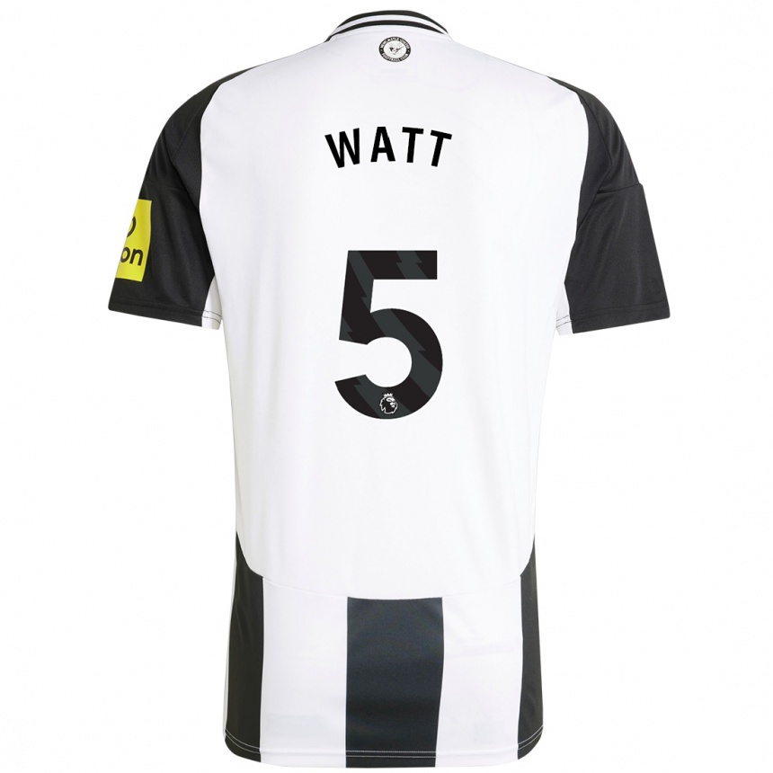 Niño Fútbol Camiseta Olivia Watt #5 Blanco Negro 1ª Equipación 2024/25 Argentina