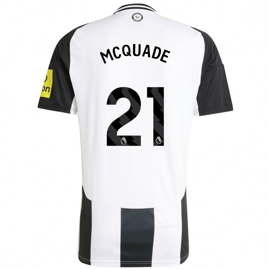 Niño Fútbol Camiseta Jasmine Mcquade #21 Blanco Negro 1ª Equipación 2024/25 Argentina