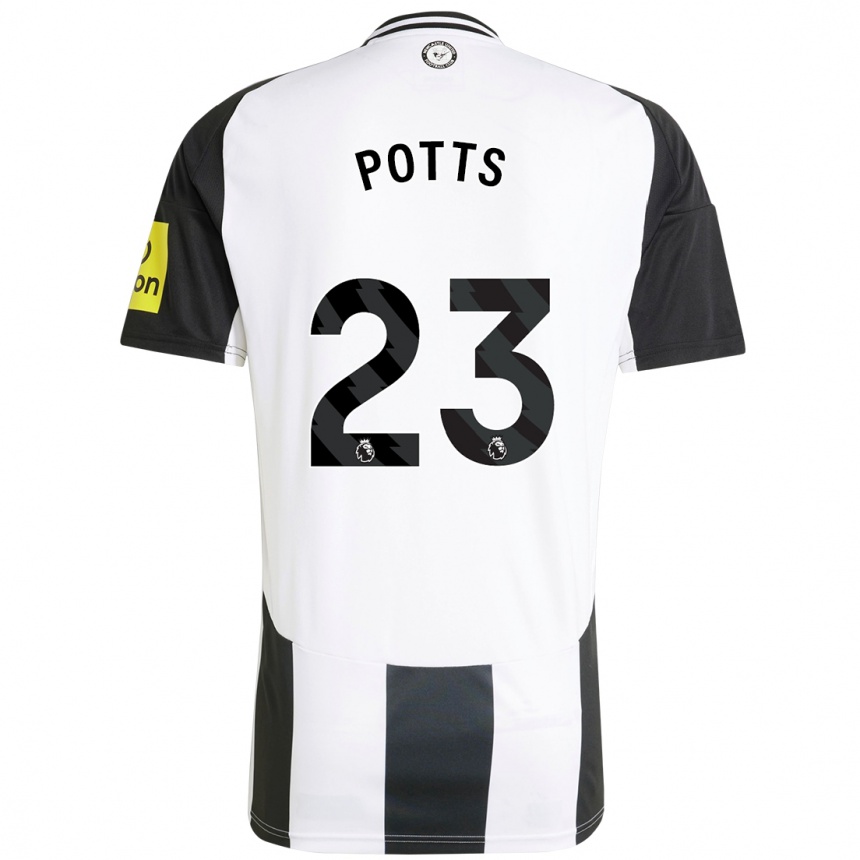 Niño Fútbol Camiseta Charlotte Potts #23 Blanco Negro 1ª Equipación 2024/25 Argentina