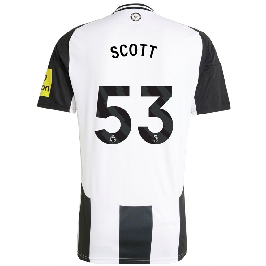 Niño Fútbol Camiseta Joshua Scott #53 Blanco Negro 1ª Equipación 2024/25 Argentina