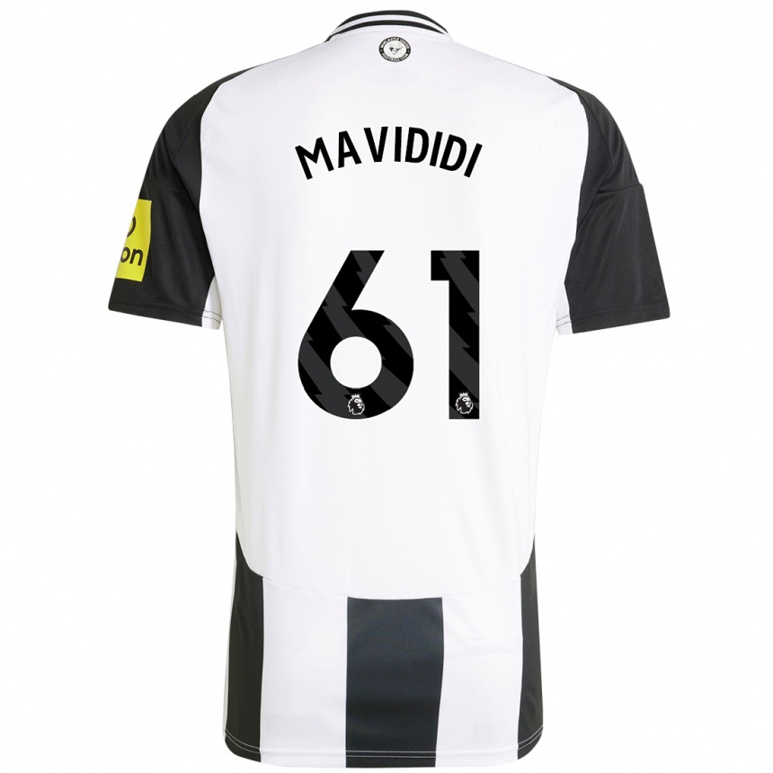 Niño Fútbol Camiseta Shaun Mavididi #61 Blanco Negro 1ª Equipación 2024/25 Argentina