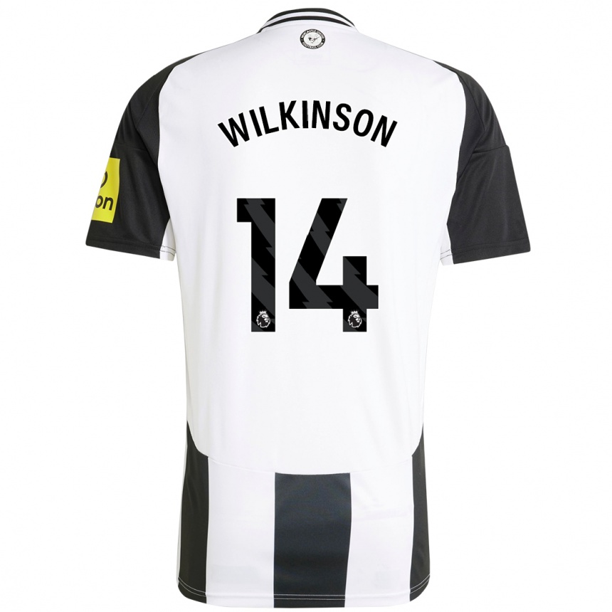 Niño Fútbol Camiseta Sharna Wilkinson #14 Blanco Negro 1ª Equipación 2024/25 Argentina