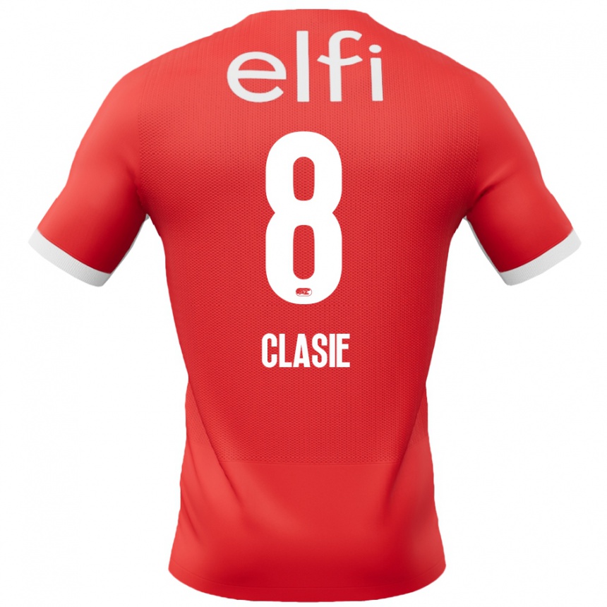 Niño Fútbol Camiseta Jordy Clasie #8 Rojo Blanco 1ª Equipación 2024/25 Argentina