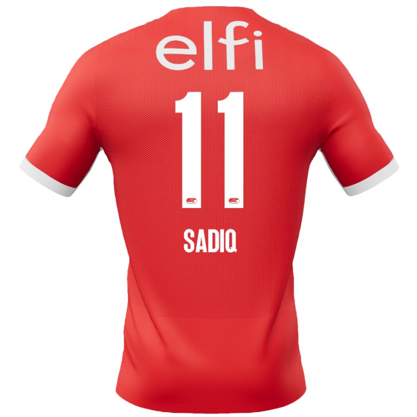 Niño Fútbol Camiseta Ibrahim Sadiq #11 Rojo Blanco 1ª Equipación 2024/25 Argentina