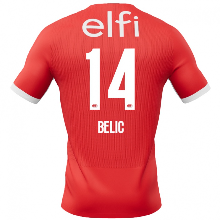 Niño Fútbol Camiseta Kristijan Belic #14 Rojo Blanco 1ª Equipación 2024/25 Argentina