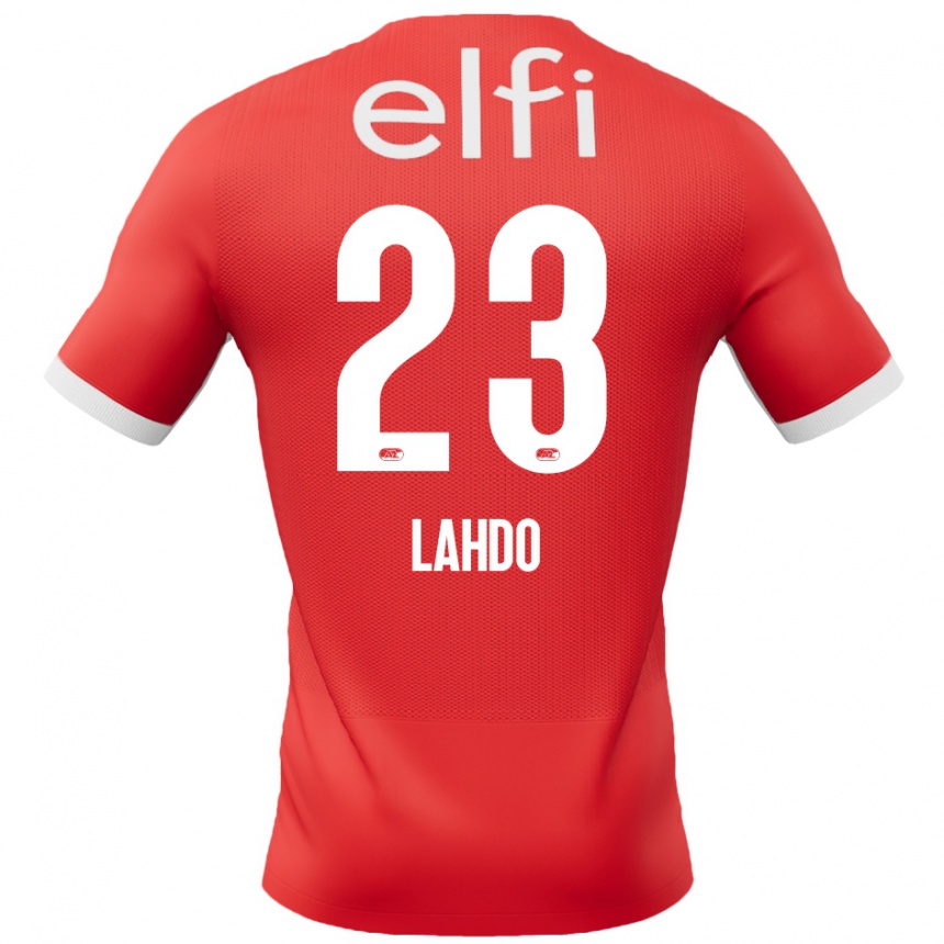 Niño Fútbol Camiseta Mayckel Lahdo #23 Rojo Blanco 1ª Equipación 2024/25 Argentina