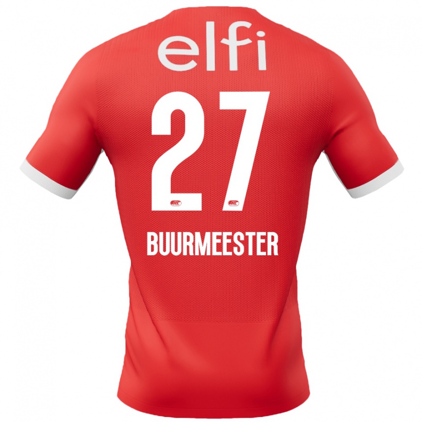 Niño Fútbol Camiseta Zico Buurmeester #27 Rojo Blanco 1ª Equipación 2024/25 Argentina