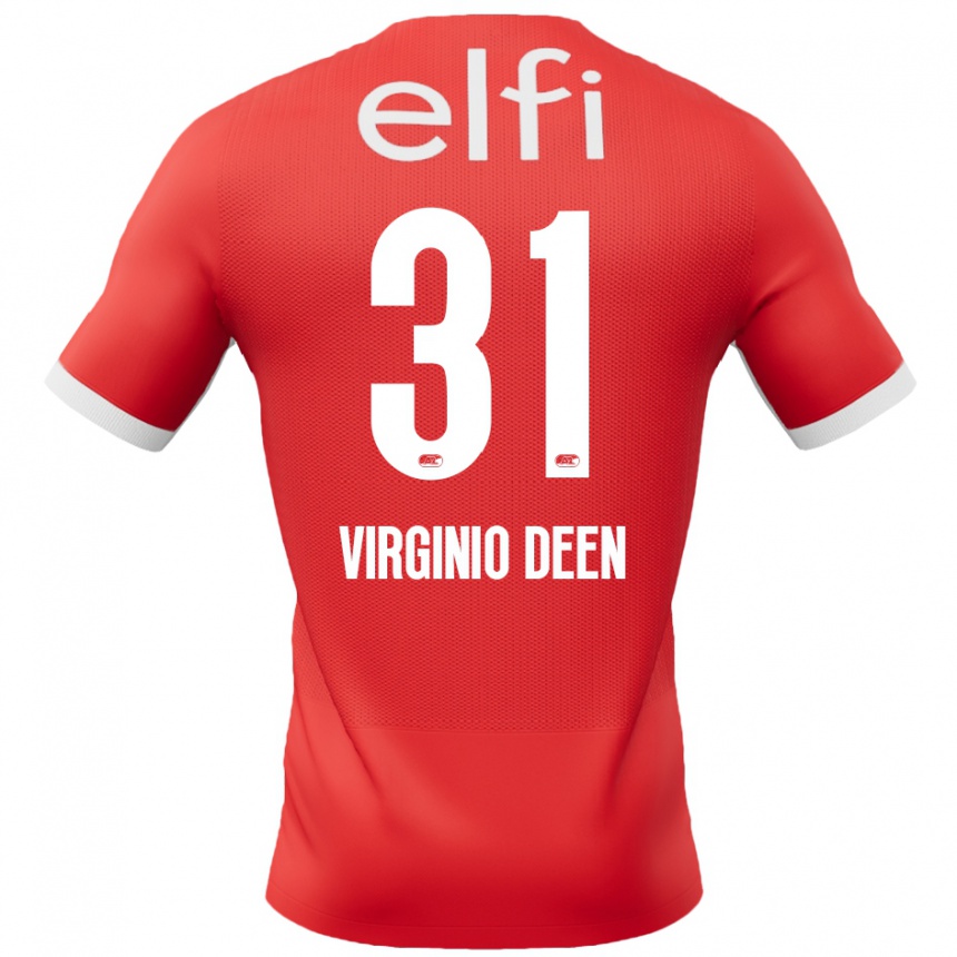 Niño Fútbol Camiseta Daniël Virginio Deen #31 Rojo Blanco 1ª Equipación 2024/25 Argentina