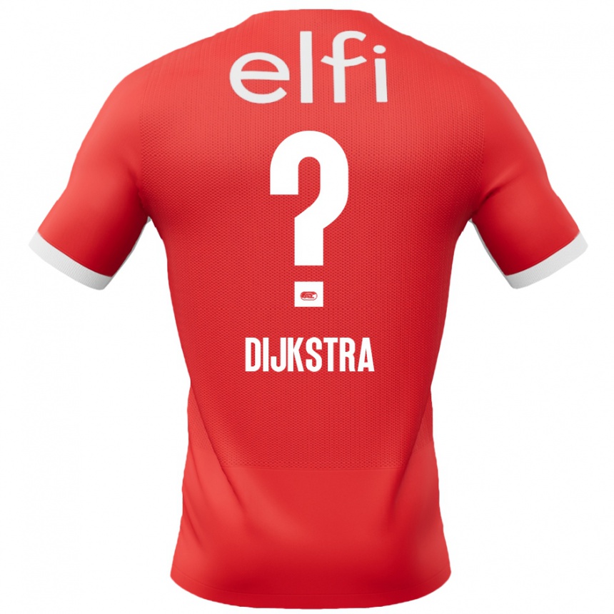 Niño Fútbol Camiseta Elijah Dijkstra #0 Rojo Blanco 1ª Equipación 2024/25 Argentina