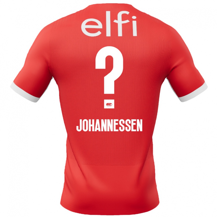 Niño Fútbol Camiseta Tómas Johannessen #0 Rojo Blanco 1ª Equipación 2024/25 Argentina