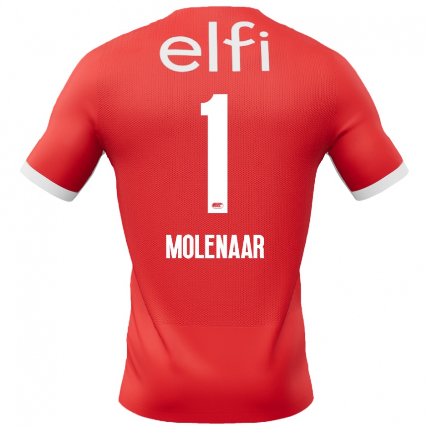 Niño Fútbol Camiseta Finn Molenaar #1 Rojo Blanco 1ª Equipación 2024/25 Argentina