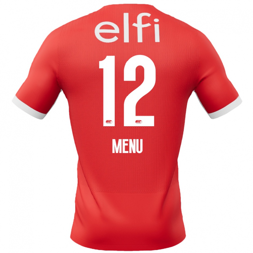 Niño Fútbol Camiseta Mathijs Menu #12 Rojo Blanco 1ª Equipación 2024/25 Argentina