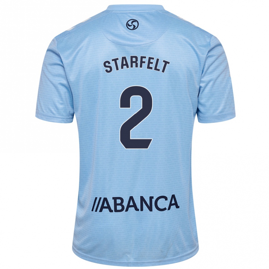 Niño Fútbol Camiseta Carl Starfelt #2 Azul Cielo 1ª Equipación 2024/25 Argentina