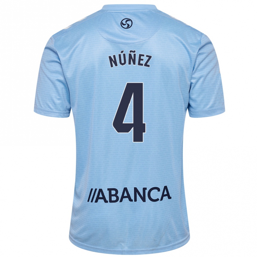 Niño Fútbol Camiseta Unai Núñez #4 Azul Cielo 1ª Equipación 2024/25 Argentina