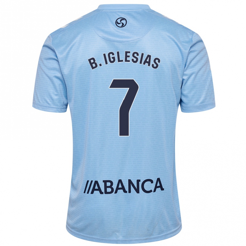 Niño Fútbol Camiseta Borja Iglesias #7 Azul Cielo 1ª Equipación 2024/25 Argentina