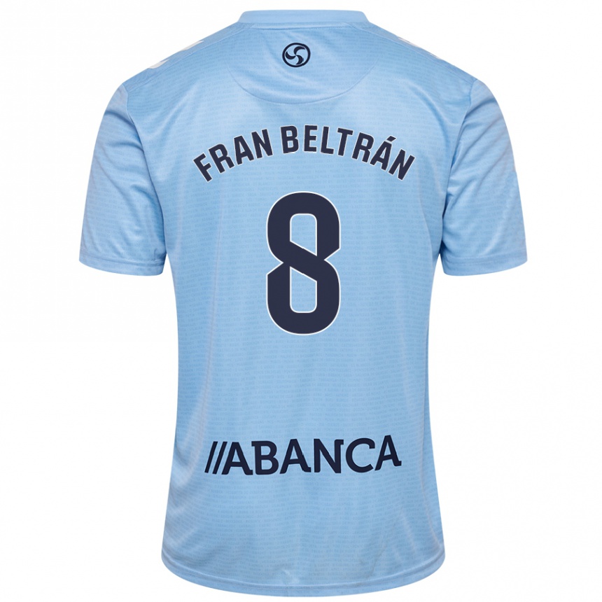 Niño Fútbol Camiseta Fran Beltrán #8 Azul Cielo 1ª Equipación 2024/25 Argentina