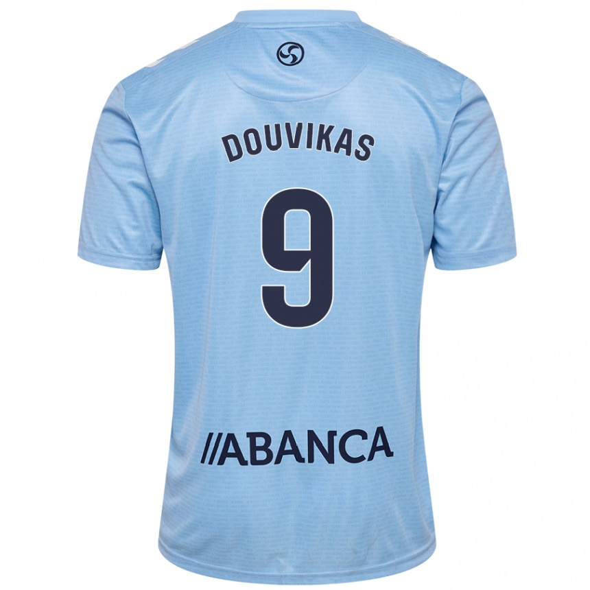 Niño Fútbol Camiseta Anastasios Douvikas #9 Azul Cielo 1ª Equipación 2024/25 Argentina