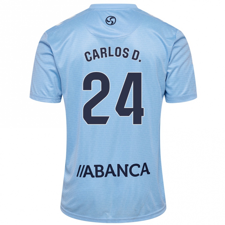 Niño Fútbol Camiseta Carlos Domínguez #24 Azul Cielo 1ª Equipación 2024/25 Argentina