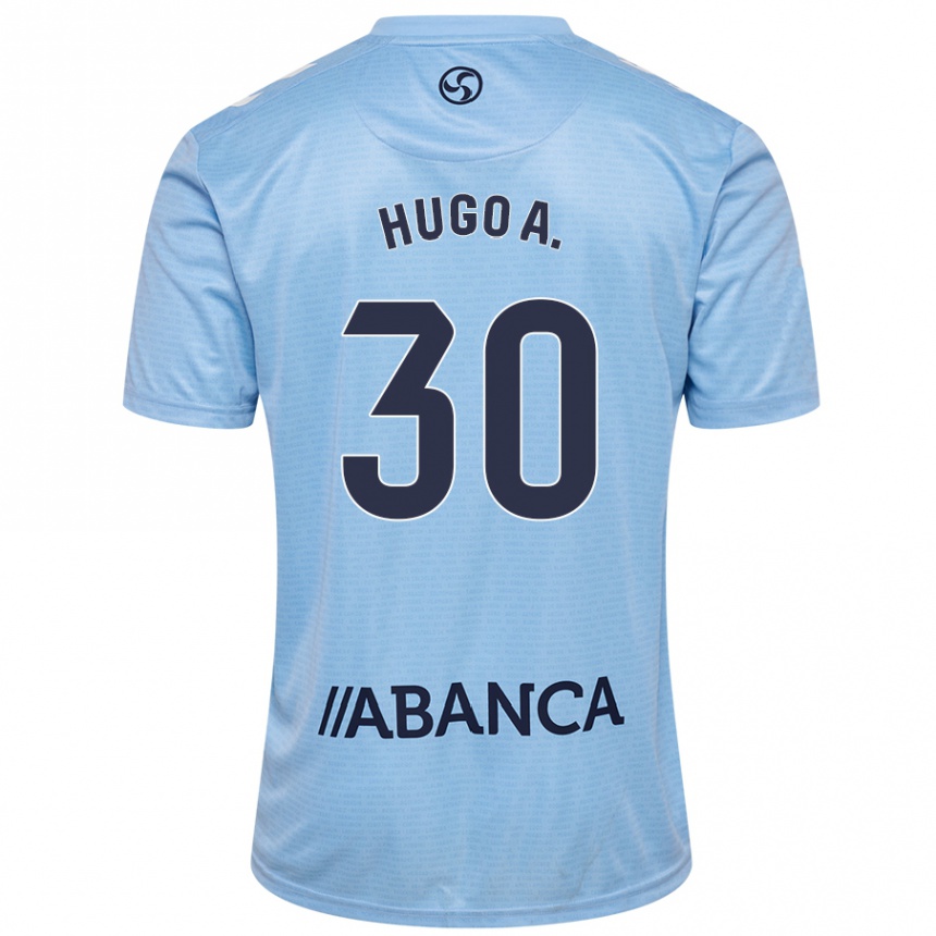 Niño Fútbol Camiseta Hugo Álvarez #30 Azul Cielo 1ª Equipación 2024/25 Argentina