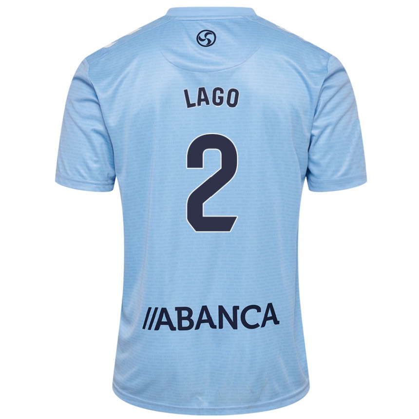 Niño Fútbol Camiseta Yoel Lago #2 Azul Cielo 1ª Equipación 2024/25 Argentina