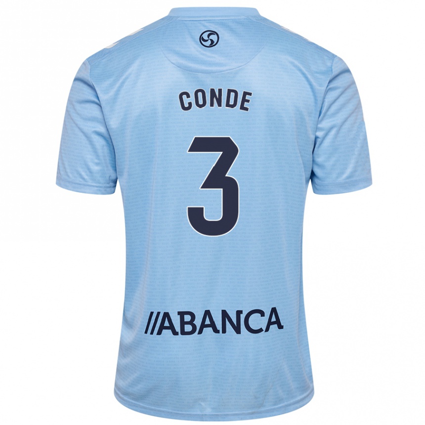 Niño Fútbol Camiseta Martín Conde #3 Azul Cielo 1ª Equipación 2024/25 Argentina