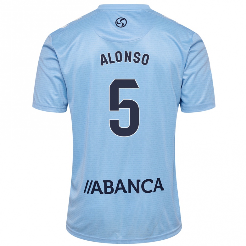 Niño Fútbol Camiseta Gael Alonso #5 Azul Cielo 1ª Equipación 2024/25 Argentina