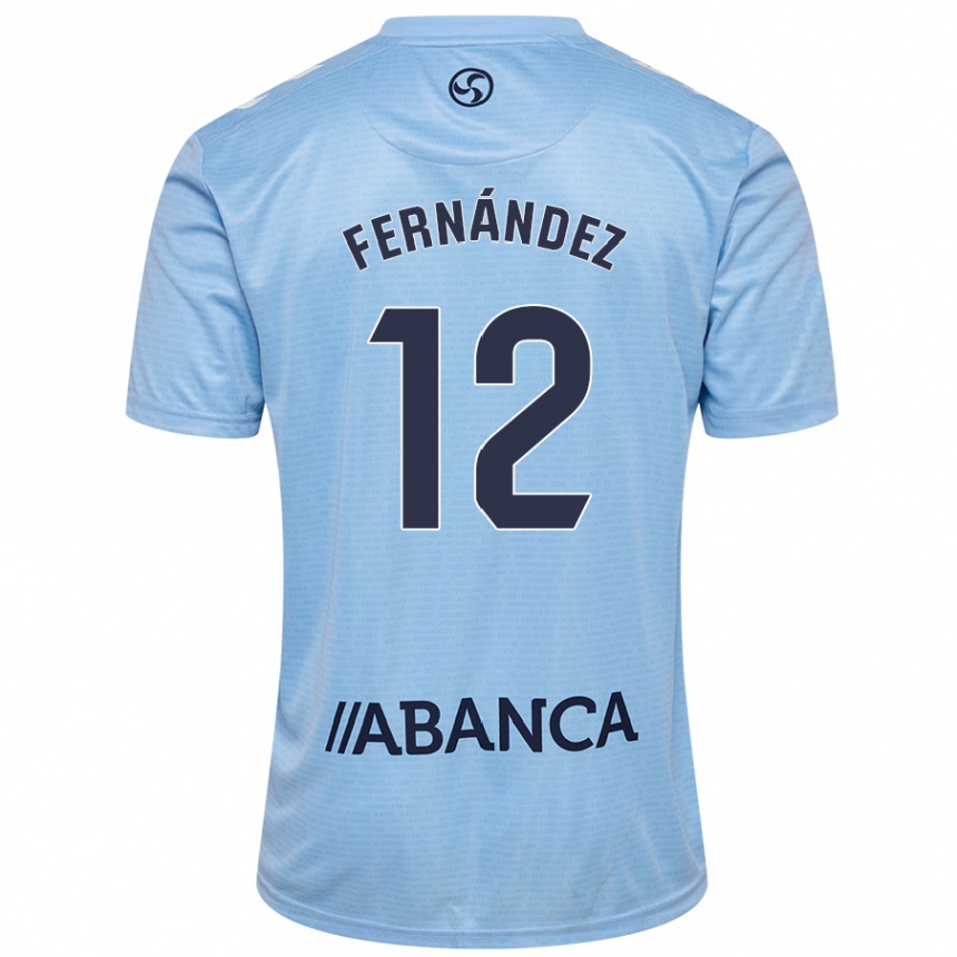 Niño Fútbol Camiseta Manu Fernández #12 Azul Cielo 1ª Equipación 2024/25 Argentina