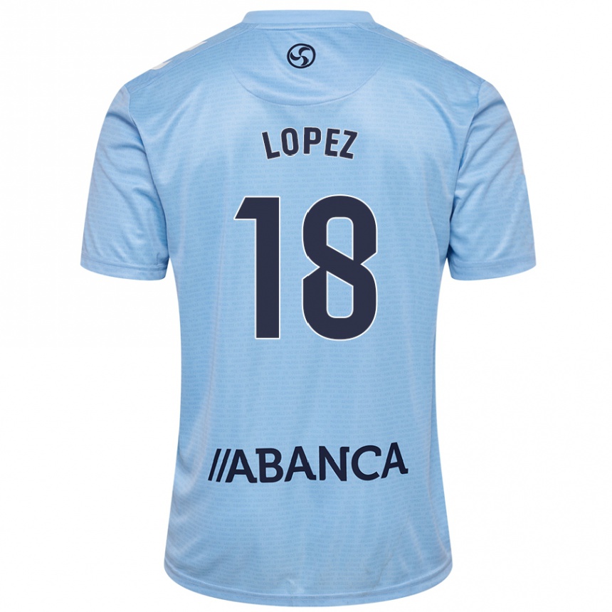 Niño Fútbol Camiseta Joel López #18 Azul Cielo 1ª Equipación 2024/25 Argentina