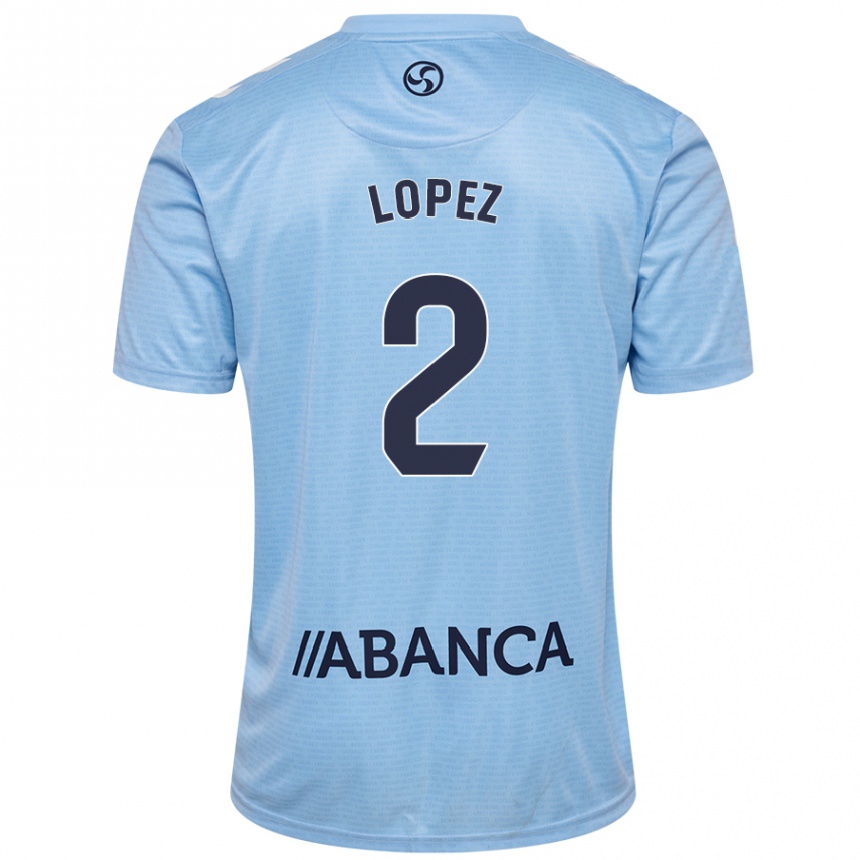 Niño Fútbol Camiseta Iván López #2 Azul Cielo 1ª Equipación 2024/25 Argentina