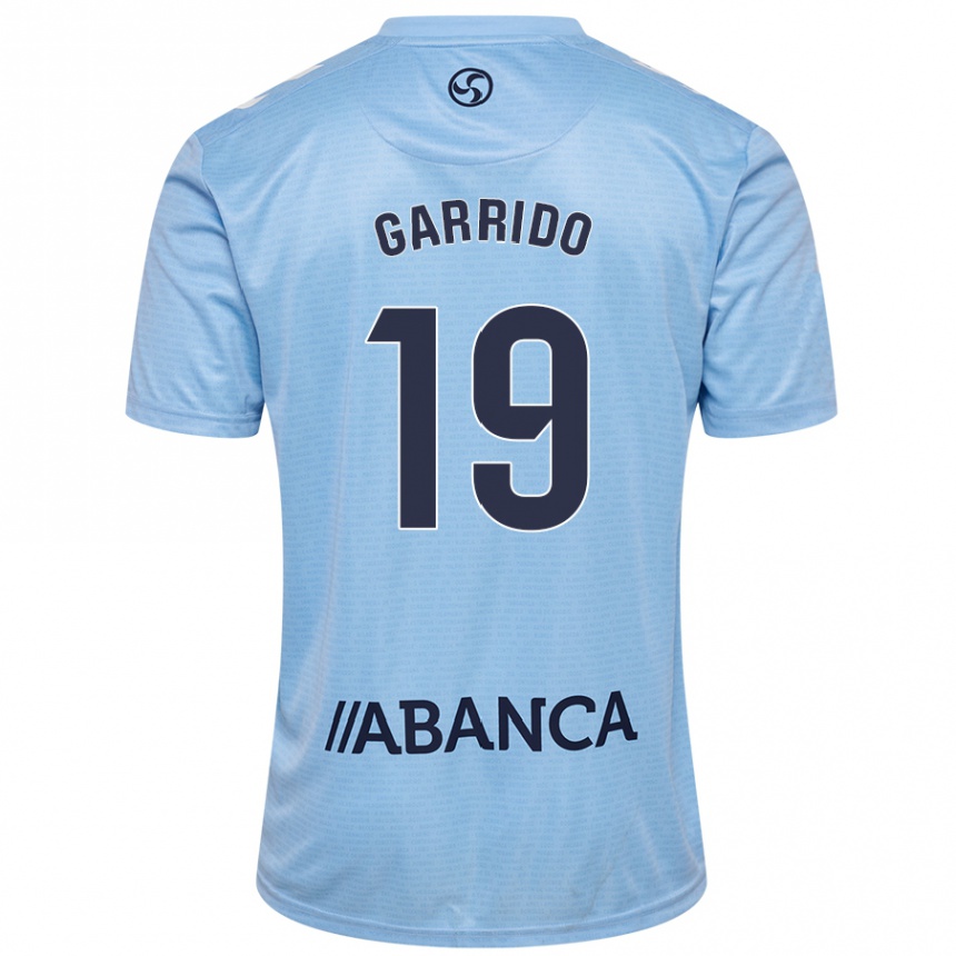 Niño Fútbol Camiseta Manu Garrido #19 Azul Cielo 1ª Equipación 2024/25 Argentina