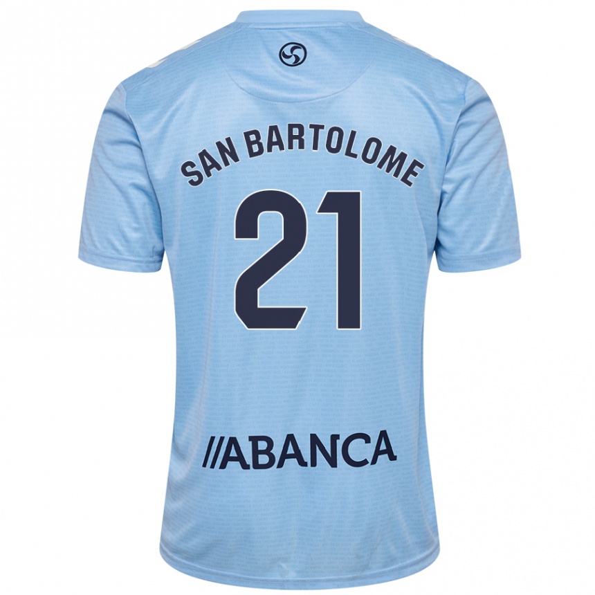 Niño Fútbol Camiseta Víctor San Bartolomé #21 Azul Cielo 1ª Equipación 2024/25 Argentina