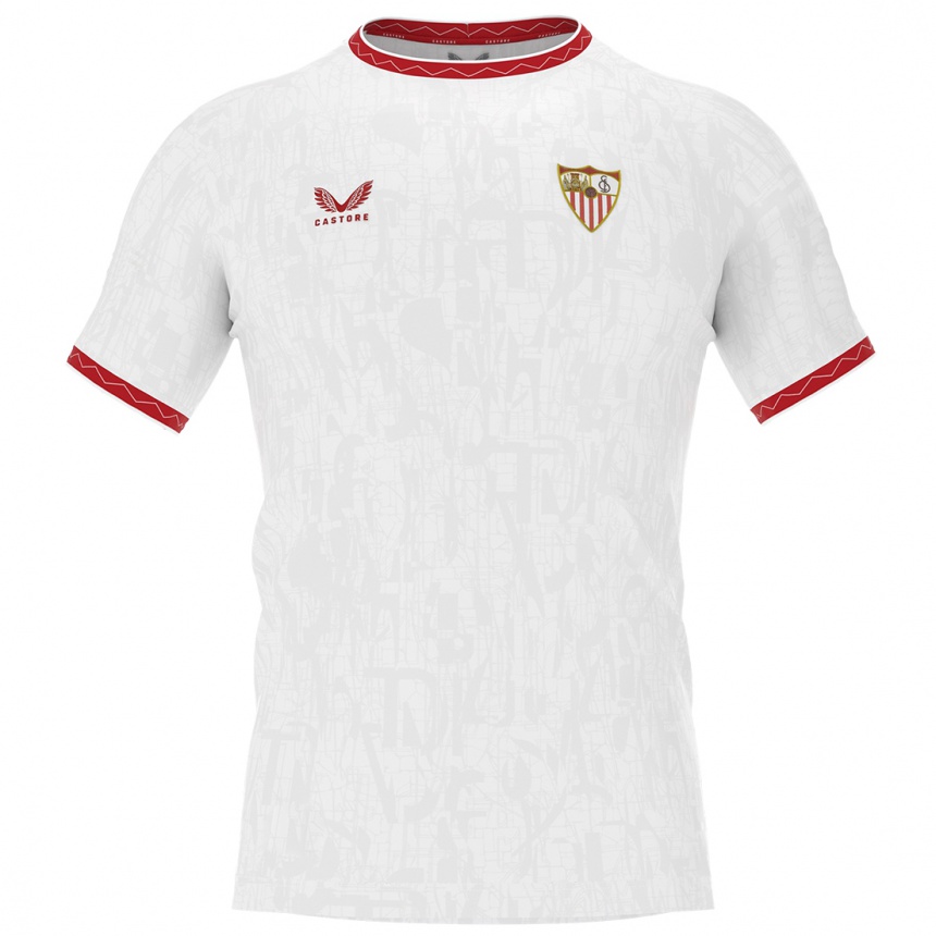 Niño Fútbol Camiseta Tanguy Nianzou #24 Blanco Rojo 1ª Equipación 2024/25 Argentina