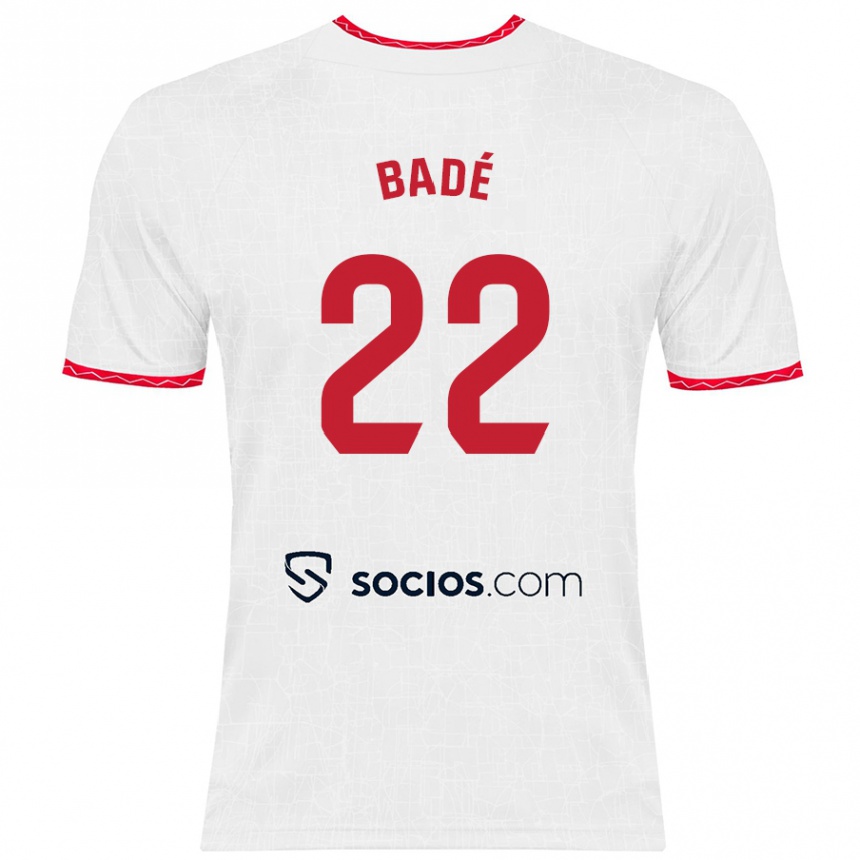 Niño Fútbol Camiseta Loïc Badé #22 Blanco Rojo 1ª Equipación 2024/25 Argentina