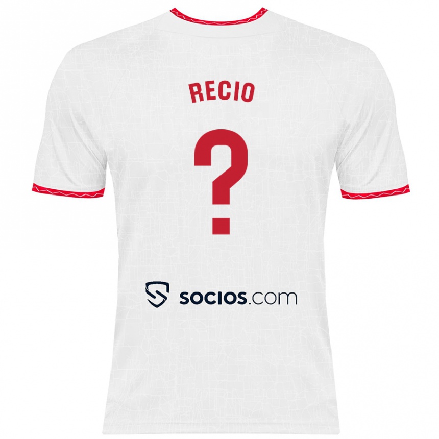 Niño Fútbol Camiseta Sergio Recio #0 Blanco Rojo 1ª Equipación 2024/25 Argentina