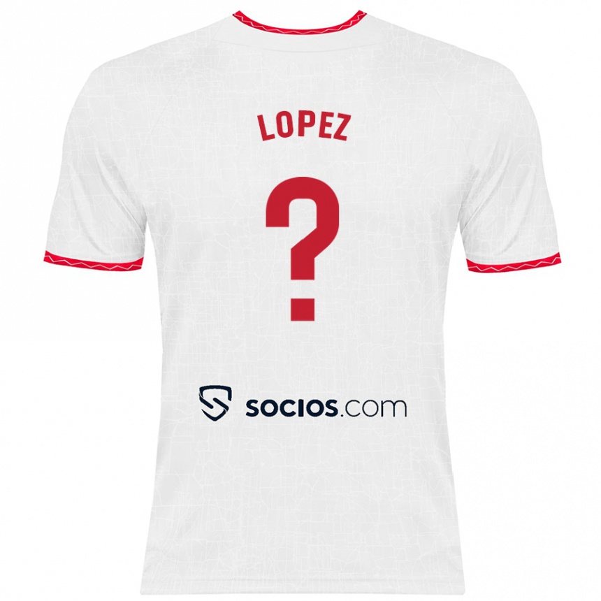 Niño Fútbol Camiseta David López #0 Blanco Rojo 1ª Equipación 2024/25 Argentina