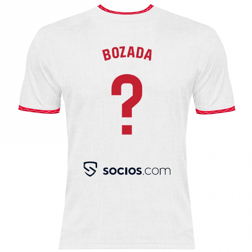 Niño Fútbol Camiseta José Antonio Bozada #0 Blanco Rojo 1ª Equipación 2024/25 Argentina