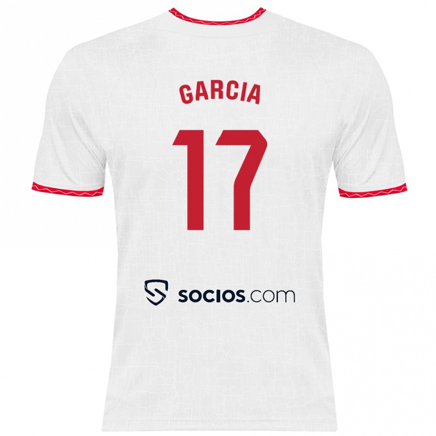 Niño Fútbol Camiseta Débora García #17 Blanco Rojo 1ª Equipación 2024/25 Argentina