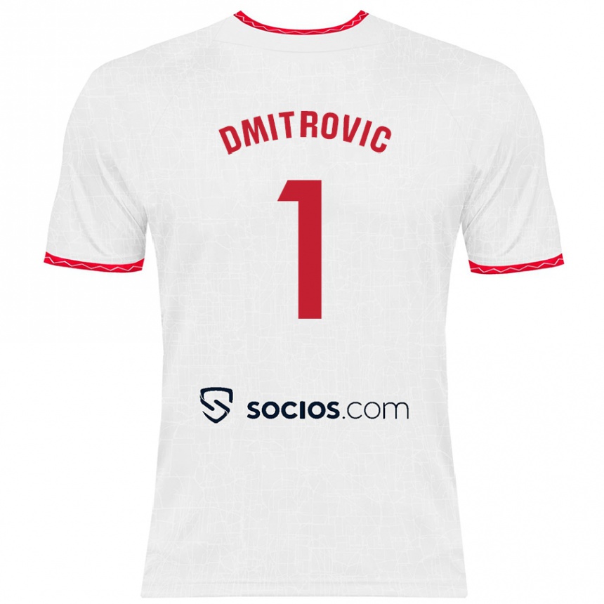 Niño Fútbol Camiseta Marko Dmitrović #1 Blanco Rojo 1ª Equipación 2024/25 Argentina