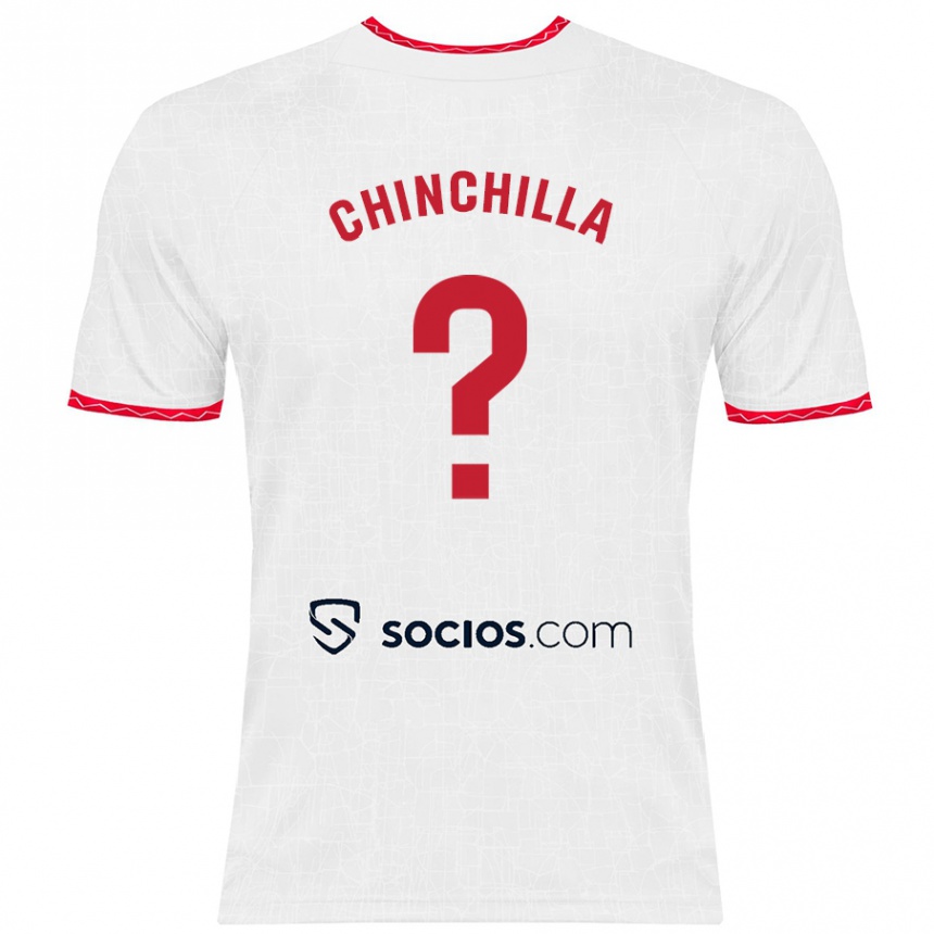 Niño Fútbol Camiseta Gustavo Chinchilla #0 Blanco Rojo 1ª Equipación 2024/25 Argentina