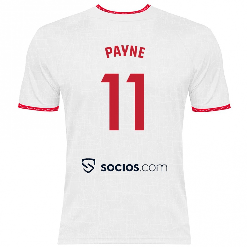 Niño Fútbol Camiseta Antionette Oyedupe Toni Payne #11 Blanco Rojo 1ª Equipación 2024/25 Argentina