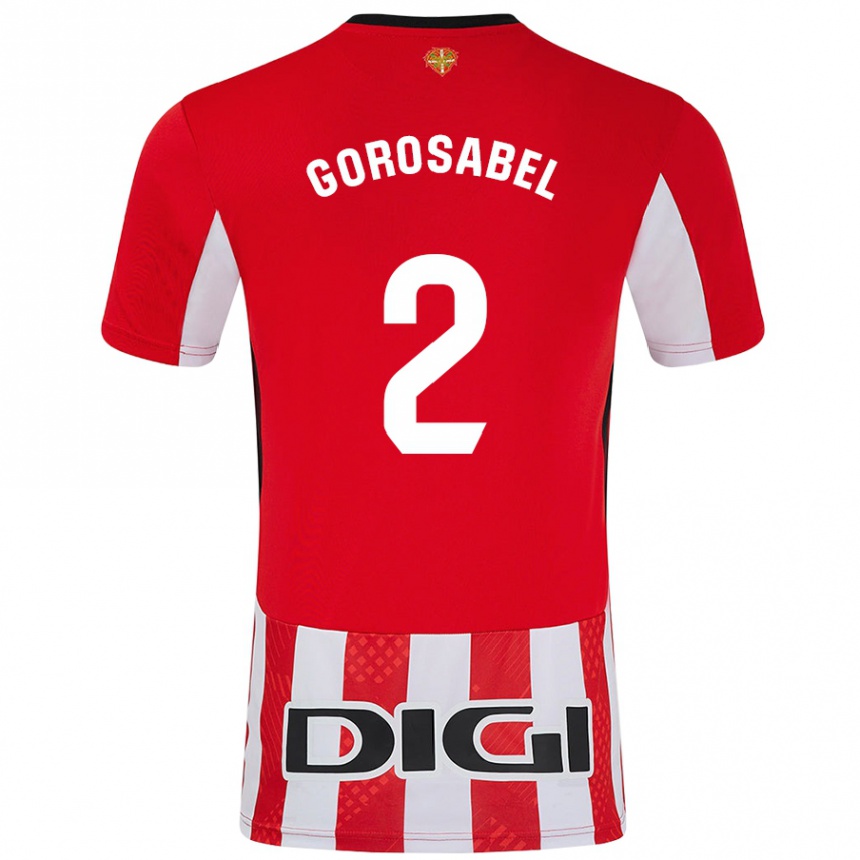 Niño Fútbol Camiseta Andoni Gorosabel #2 Rojo Blanco 1ª Equipación 2024/25 Argentina