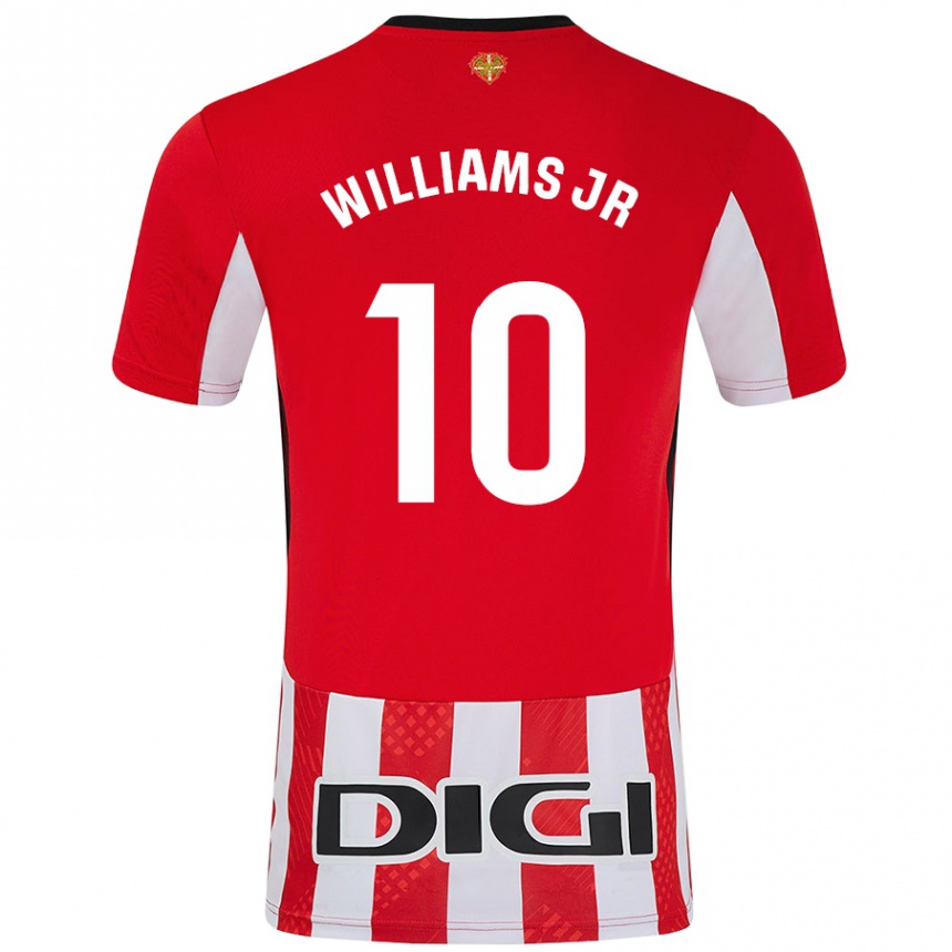 Niño Fútbol Camiseta Nico Williams #10 Rojo Blanco 1ª Equipación 2024/25 Argentina